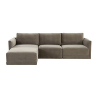 Valentina Taupe Velvet Modular Sectional Sofa - Luxury Living Collection
