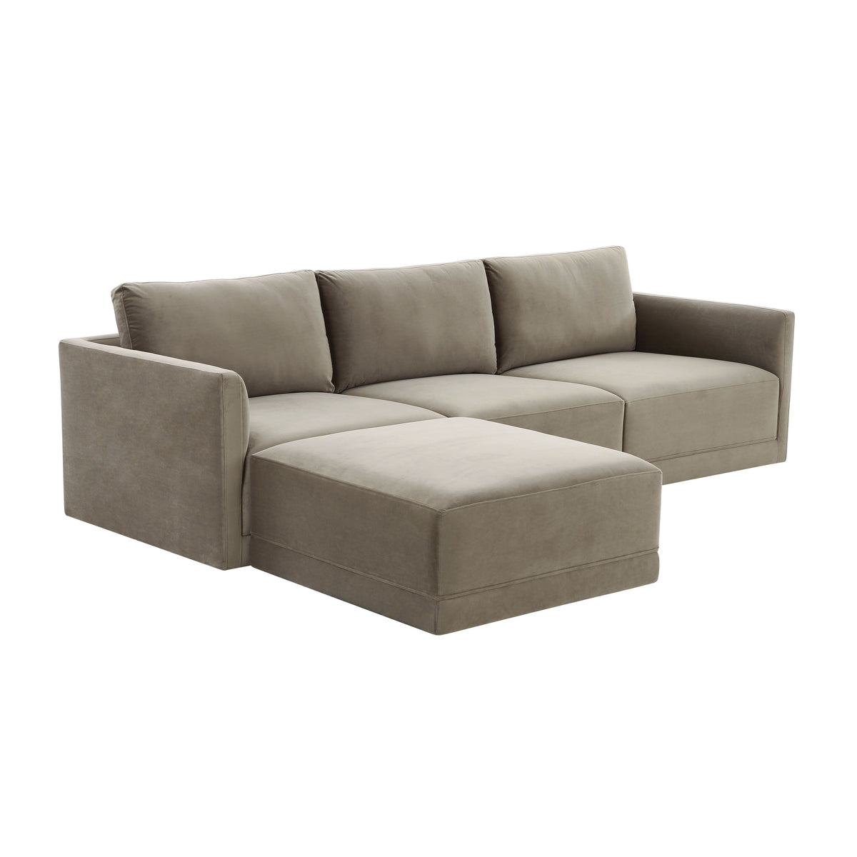 Valentina Taupe Velvet Modular Sectional Sofa - Luxury Living Collection