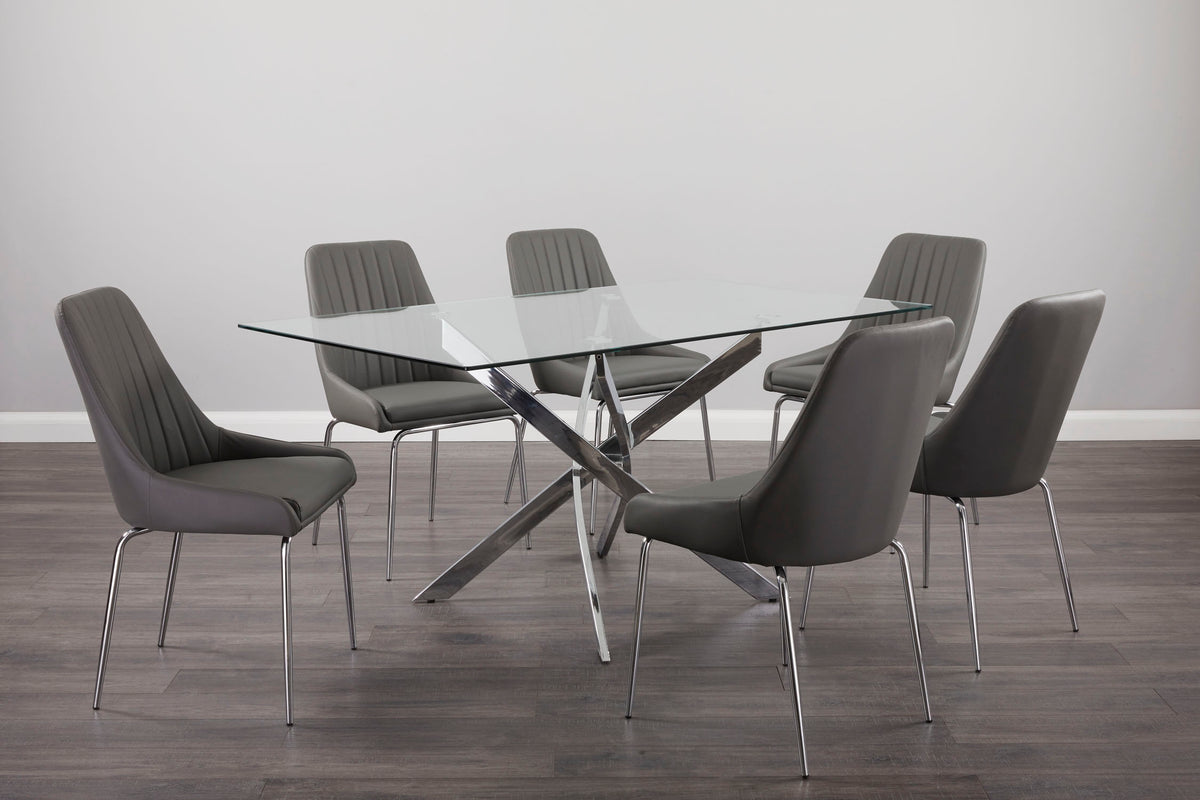Allure Polished Steel Dining Table