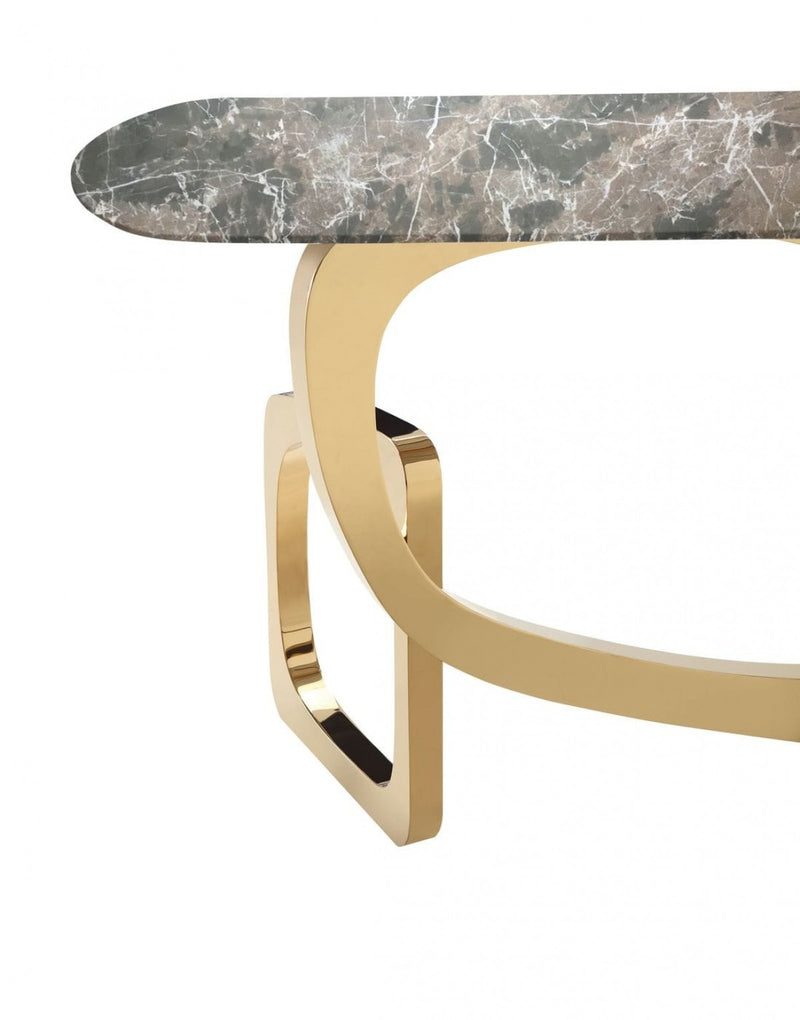 Mika Modern Brown & Gold Console Table