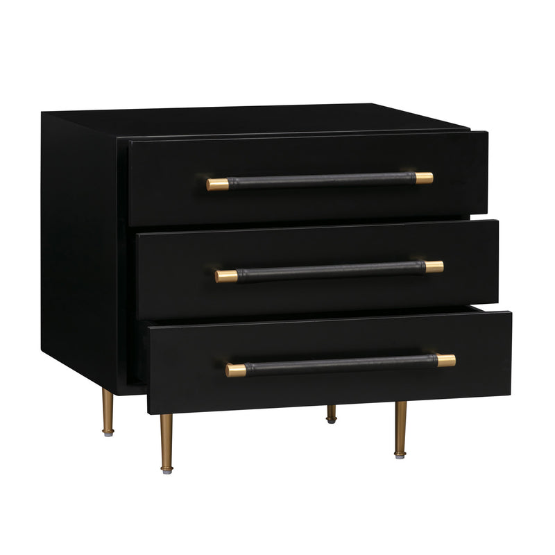 Caspara Black Nightstand - Luxury Living Collection