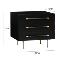 Caspara Black Nightstand - Luxury Living Collection