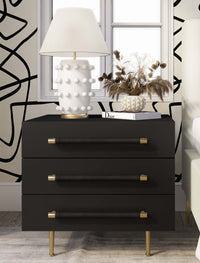 Caspara Black Nightstand - Luxury Living Collection