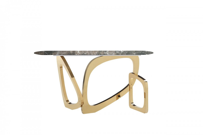 Mika Modern Brown & Gold Console Table