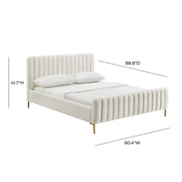 Cassie Cream Velvet Bed - Luxury Living Collection