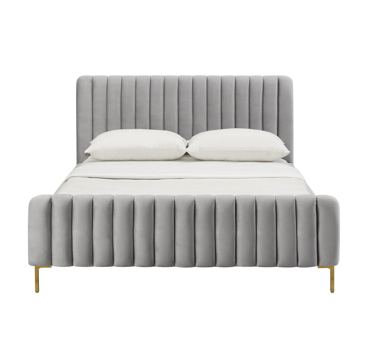 Cassie Grey Velvet Bed - Luxury Living Collection