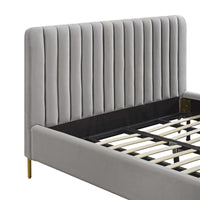 Cassie Grey Velvet Bed - Luxury Living Collection