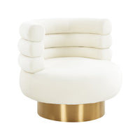 Carina Cream Velvet Swivel Dining Chair - Luxury Living Collection