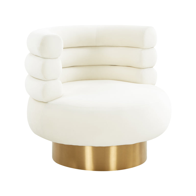 Carina Cream Velvet Swivel Dining Chair - Luxury Living Collection