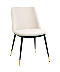 Frederica Cream Velvet with Gold Legs Dining Chairs (Set of 2) - Luxury Living Collection