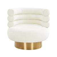 Carina Cream Velvet Swivel Dining Chair - Luxury Living Collection