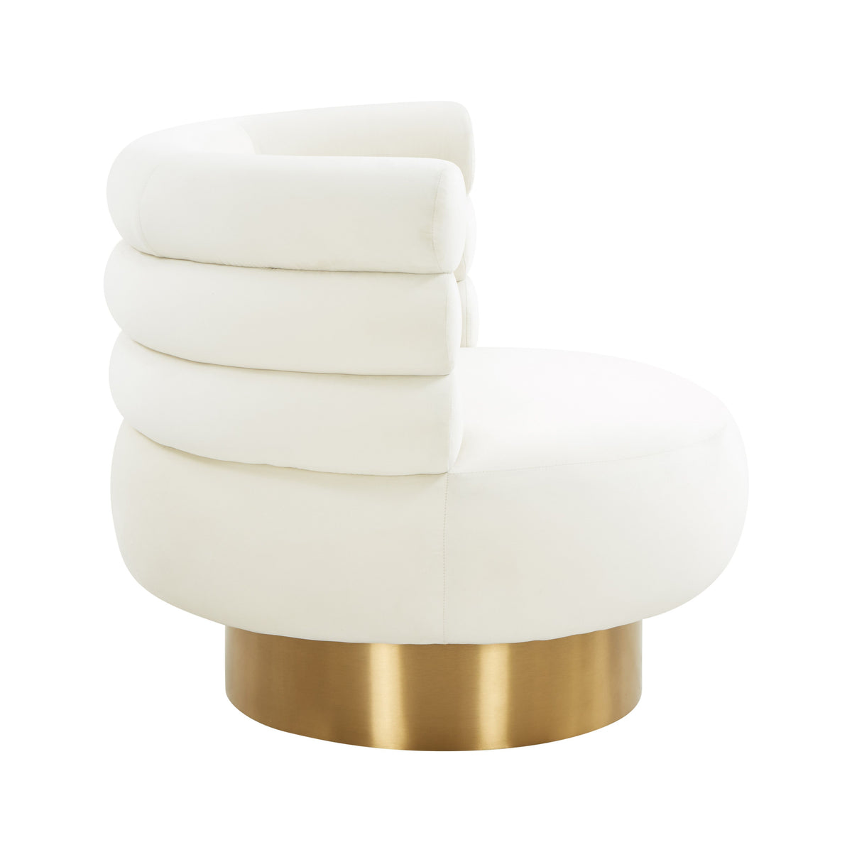 Carina Cream Velvet Swivel Dining Chair - Luxury Living Collection