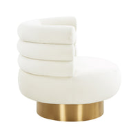 Carina Cream Velvet Swivel Dining Chair - Luxury Living Collection