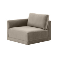 Valentina Taupe Velvet Modular LAF Corner Seat - Luxury Living Collection