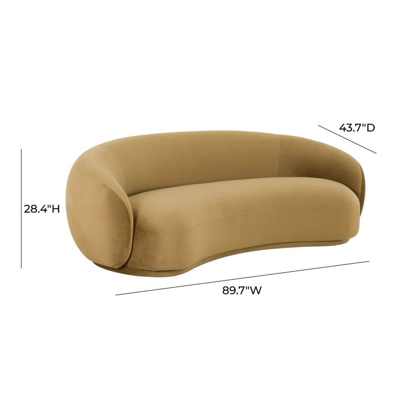 Coty Cognac Velvet Sofa - Luxury Living Collection