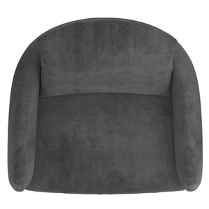 Izabella Charcoal Velvet with Black Legs Accent Chair