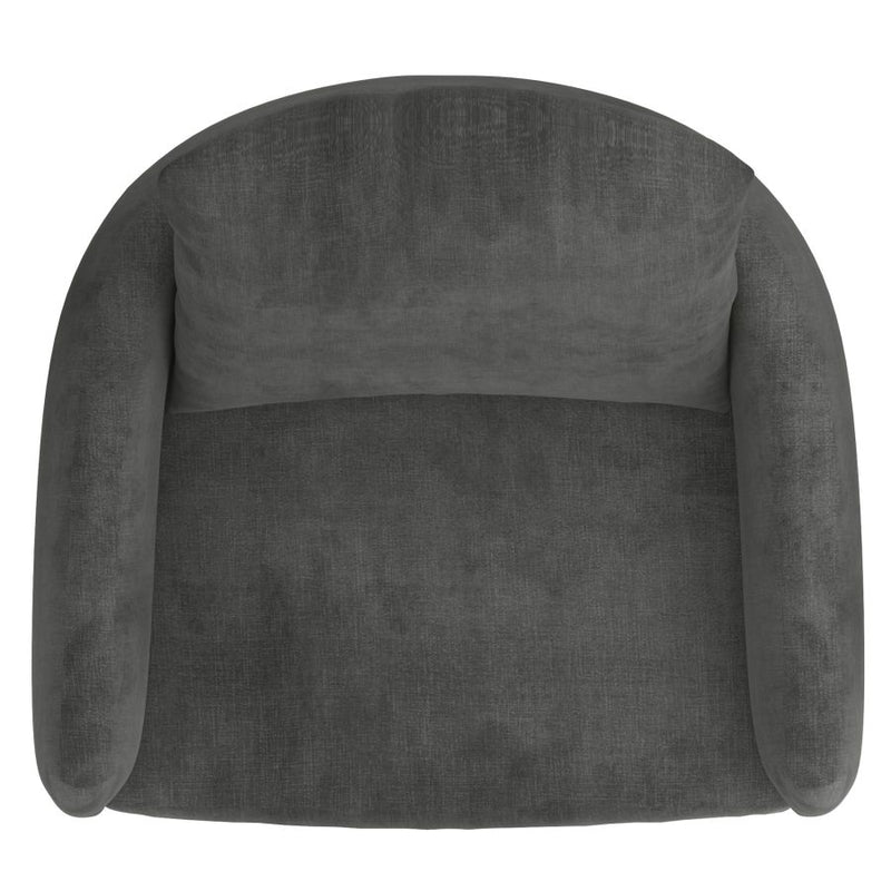 Izabella Charcoal Velvet with Black Legs Accent Chair
