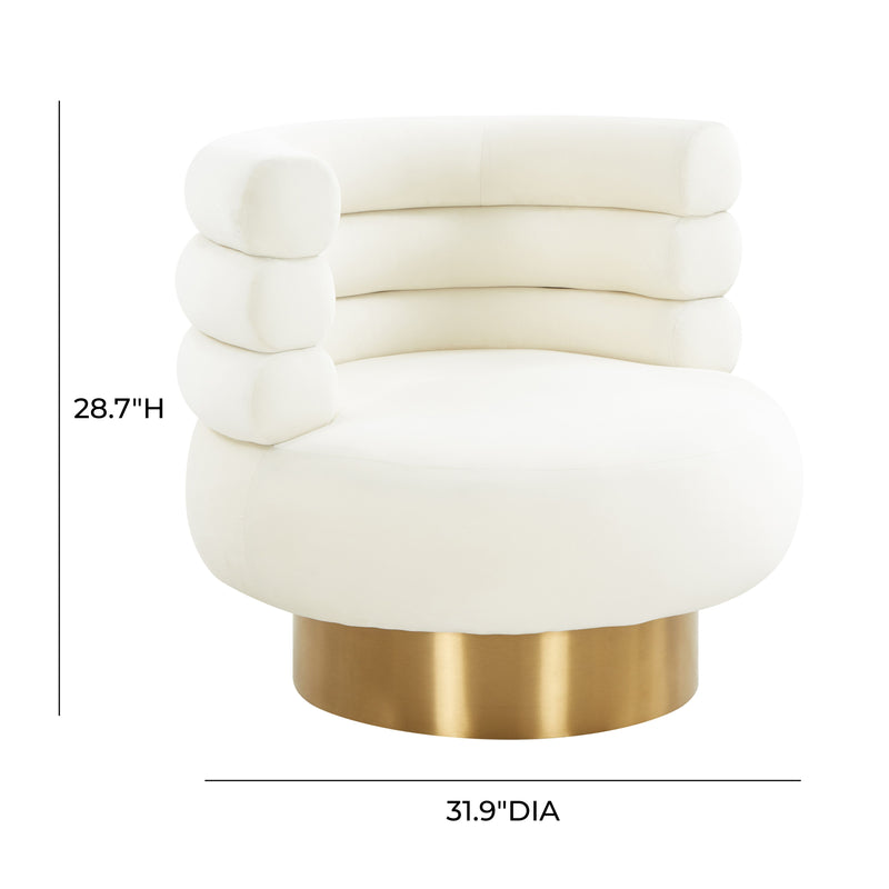 Carina Cream Velvet Swivel Dining Chair - Luxury Living Collection