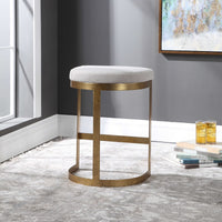 Crystal Counter Stool With Antique Gold Frame