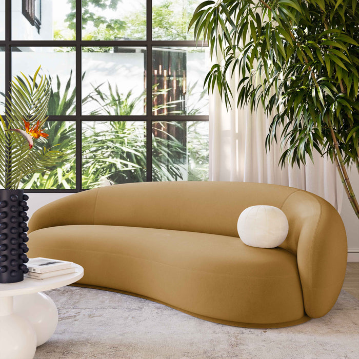 Coty Cognac Velvet Sofa - Luxury Living Collection