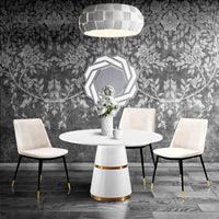 Frederica Cream Velvet with Gold Legs Dining Chairs (Set of 2) - Luxury Living Collection