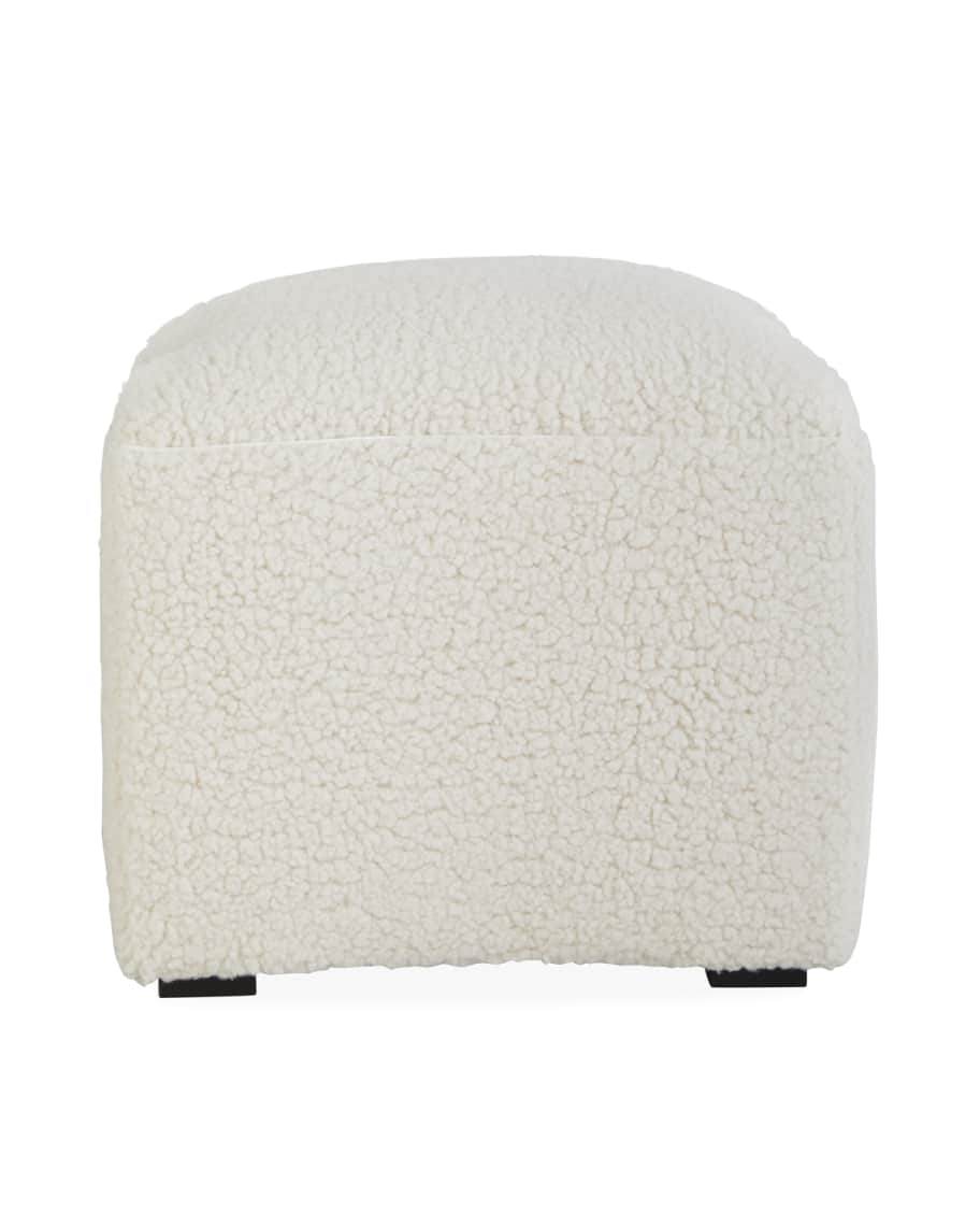 Helena Curved Plush Cream Fabric Ottoman - Luxury Living Collection