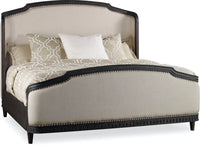 Calliope Dark Upholstered Shelter Bed