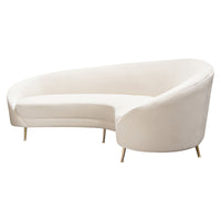 Tessa Light Cream Velvet Sofa - Luxury Living Collection