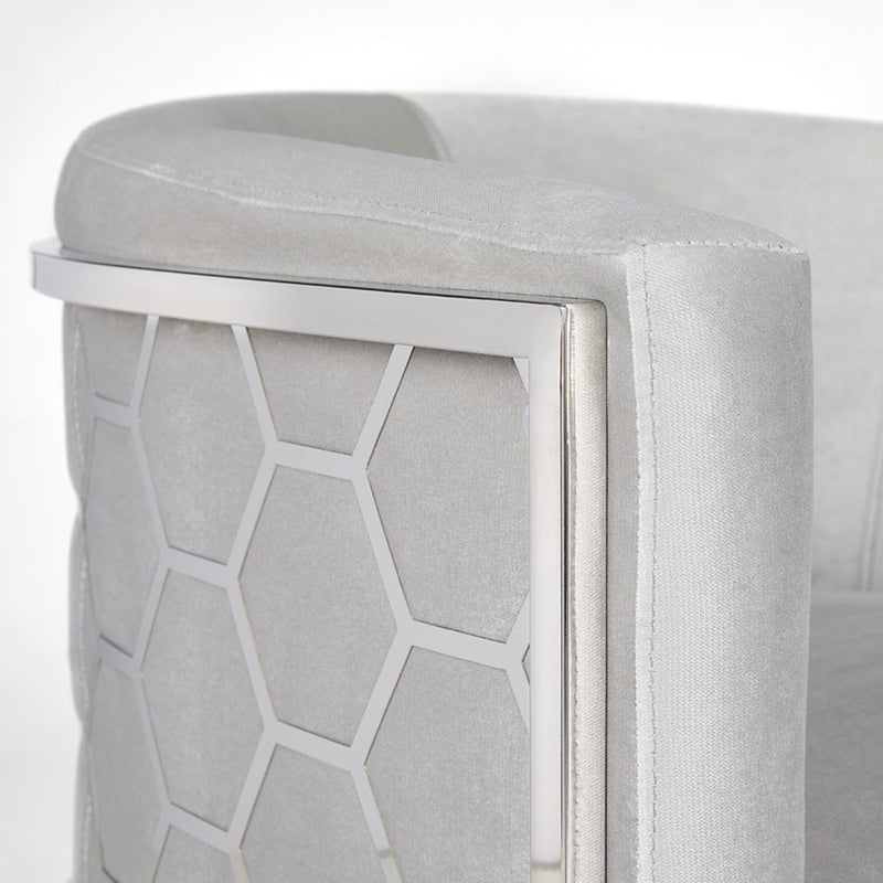 Cora Grey Velvet Accent Chair