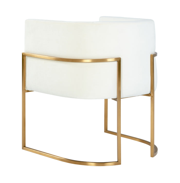 Jules Cream Velvet With Gold Frame Chair - Luxury Living Collection