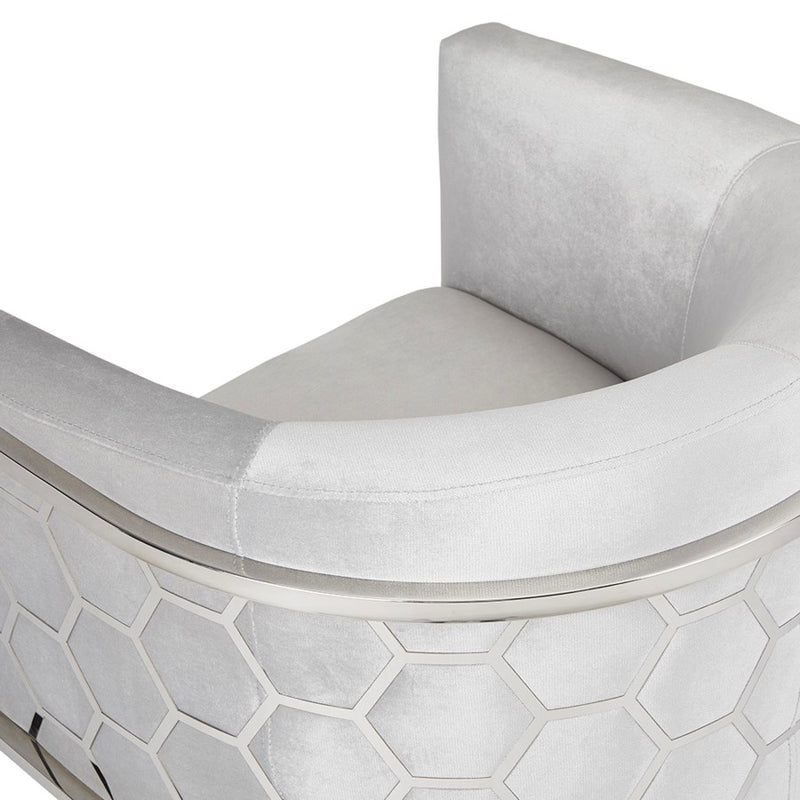 Cora Grey Velvet Accent Chair