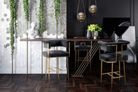 Christian Grey Velvet Barstool - Luxury Living Collection