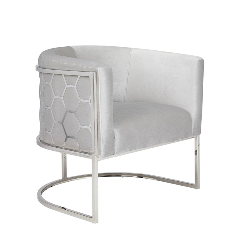 Cora Grey Velvet Accent Chair