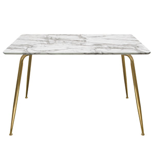 Aminta Faux Carrera Marble Dining Table - Luxury Living Collection