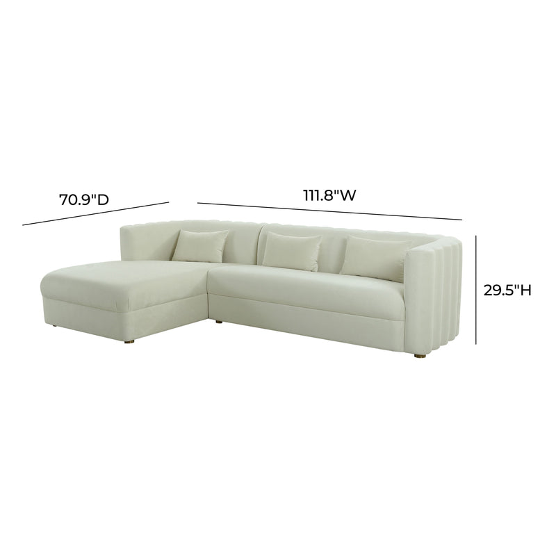 Laurent Cream Velvet Sectional - Luxury Living Collection