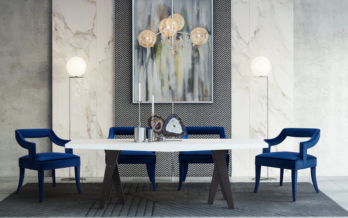 Carolina Blue Velvet Chair - Luxury Living Collection