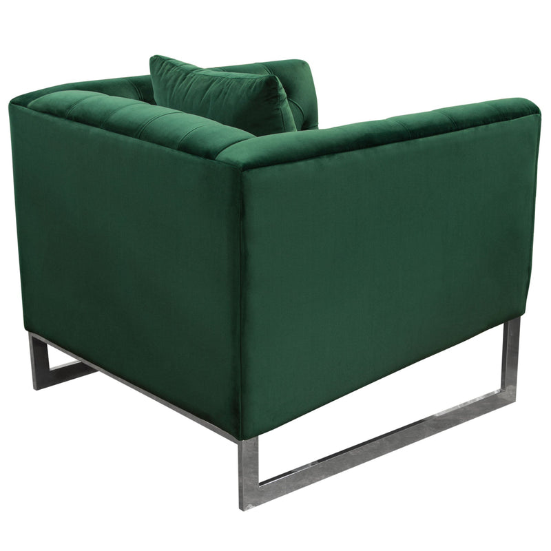 Evangeline Emerald Green Tufted Velvet Chair - Luxury Living Collection