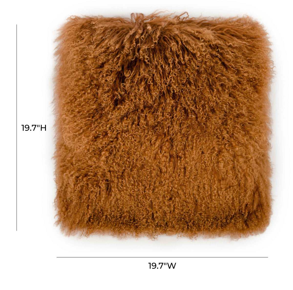 January Copper Sheep Fur Large Pillow - Luxury Living Collection