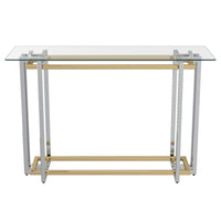 Jayden Polished Gold and Silver Console Table