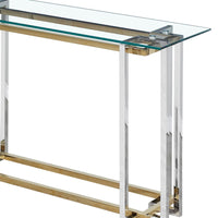 Jayden Polished Gold and Silver Console Table