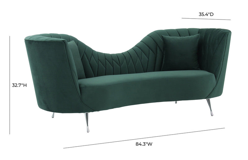 Celina Forest Green Velvet Sofa - Luxury Living Collection