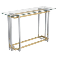 Jayden Polished Gold and Silver Console Table