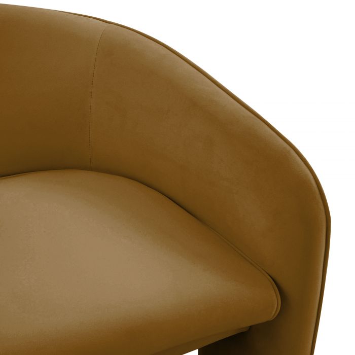 Gattara Cognac Velvet Accent Chair - Luxury Living Collection