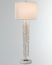 Aries Cascading Crystal Tall Table Lamp - Luxury Living Collection