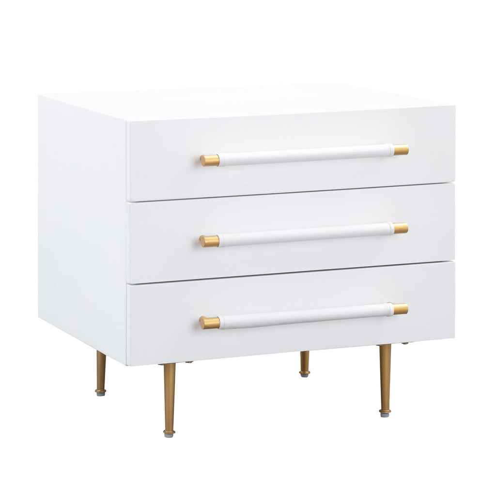 Caspara White Nightstand - Luxury Living Collection