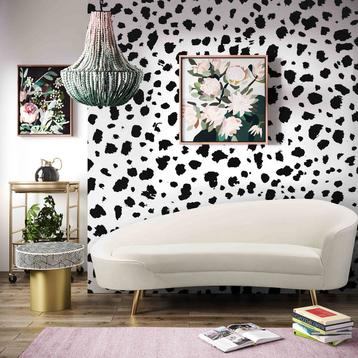 Dirah Cream Velvet Sofa - Luxury Living Collection