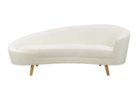 Dirah 89.9" Cream Velvet Sofa - Luxury Living Collection