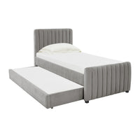 Cassie Grey Velvet Trundle Bed - Luxury Living Collection