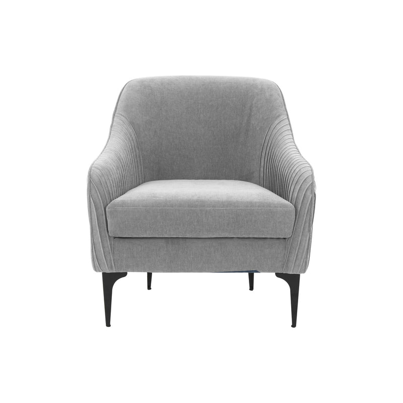 Serena Gray Velvet Accent Chair with Black Legs - Luxury Living Collection