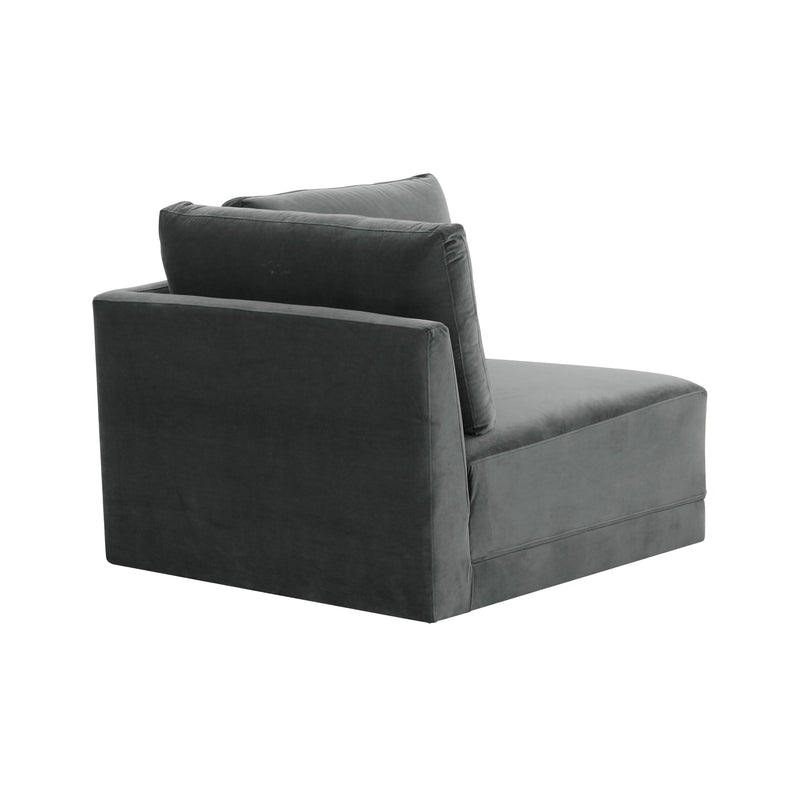 Valentina Charcoal Velvet Modular Corner Seat - Luxury Living Collection